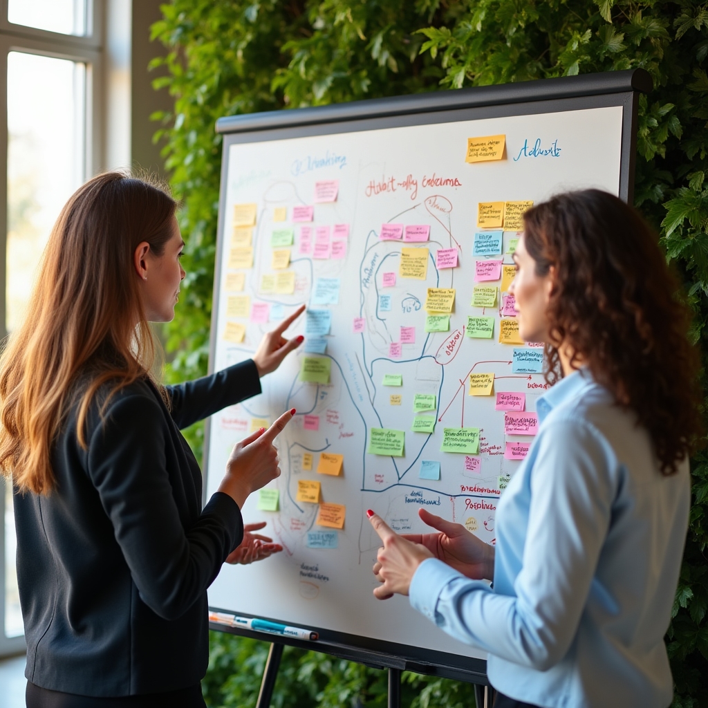 Discusión en equipo sobre estrategias de cambio